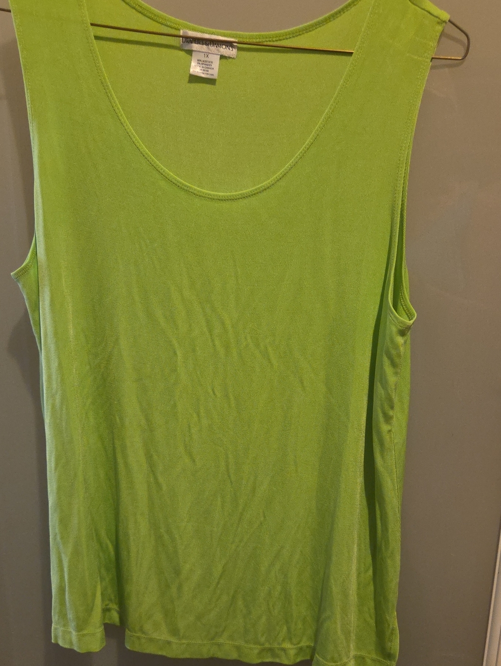 Drapwr's & Damon's Bright Lime Green Scoop Neck Tank